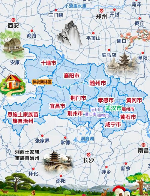 湖北省高清地图下载 最新版交通旅游电子地图