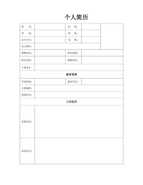 应届毕业生个人简历模板下载 | 免费简洁求职简历范文