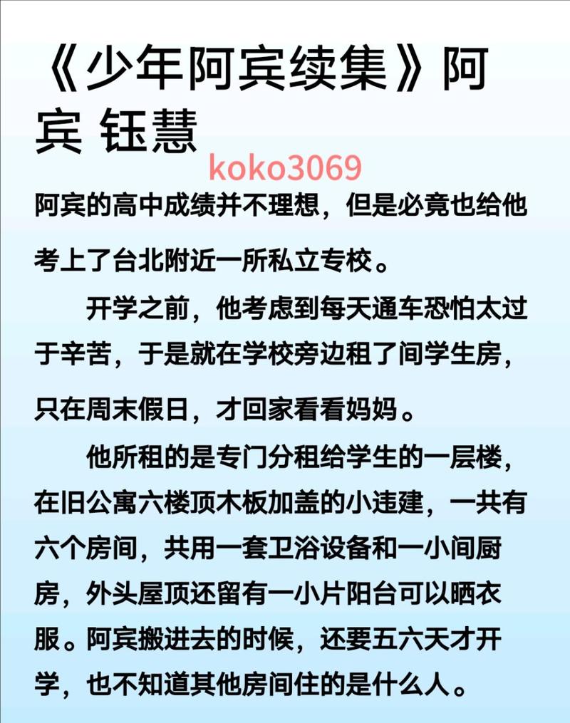 少年阿宾全文下载｜经典小说电子版资源