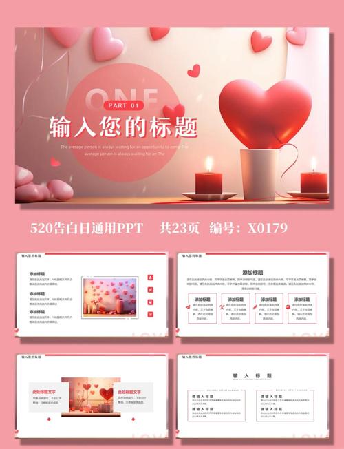 情人节PPT模板免费下载，浪漫风格素材一键获取